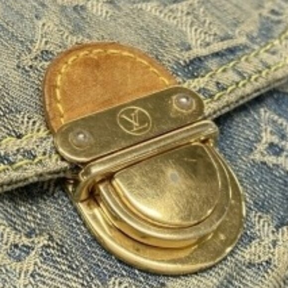 Authentic Louis Vuitton Denim Mini Pleaty Vintage Pouch Pochette Bag Monogram LV - Picture 11 of 11